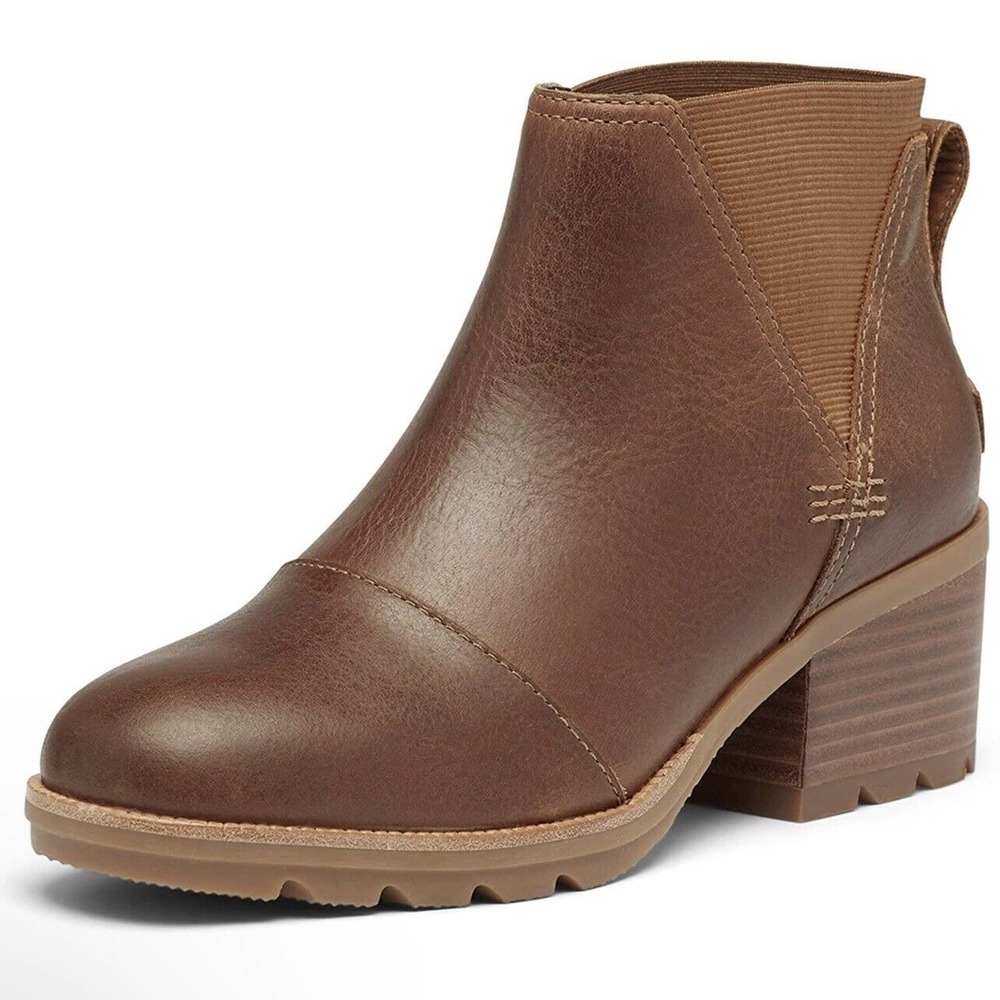 SOREL Women's Cate Chelsea Bootie Velvet Tan Waterproof Leather Boot Size 5.5